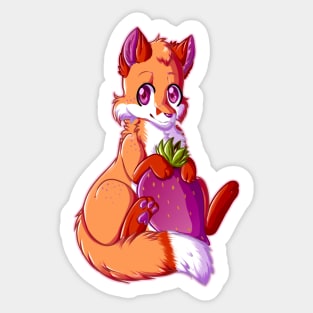 Strawberry Fox Sticker